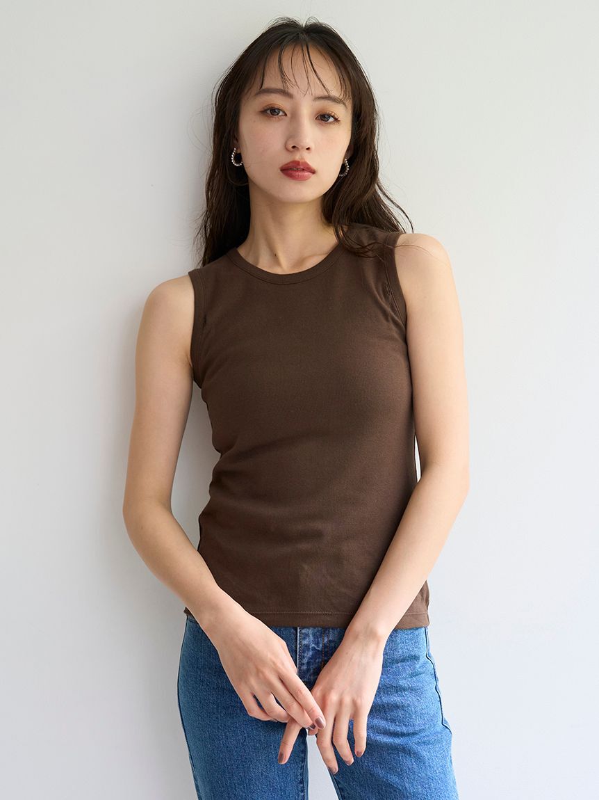 SNIDEL「デザインブラウスSETノースリカットソー」|タンクトップ|