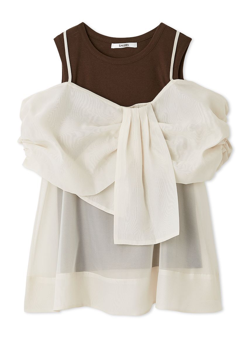 SNIDEL「デザインブラウスSETノースリカットソー」|タンクトップ|