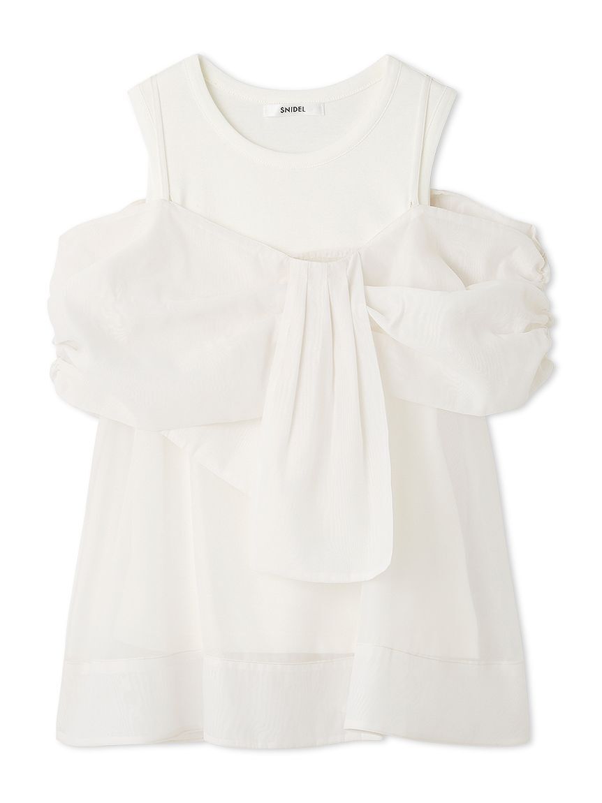 SNIDEL「デザインブラウスSETノースリカットソー」|タンクトップ|