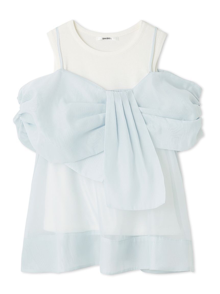 SNIDEL「デザインブラウスSETノースリカットソー」|タンクトップ|LBLU