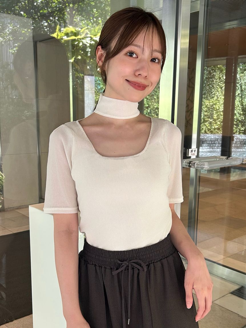 SNIDEL「フロッキーチュールカットプルオーバー」|Tシャツ・カットソー|