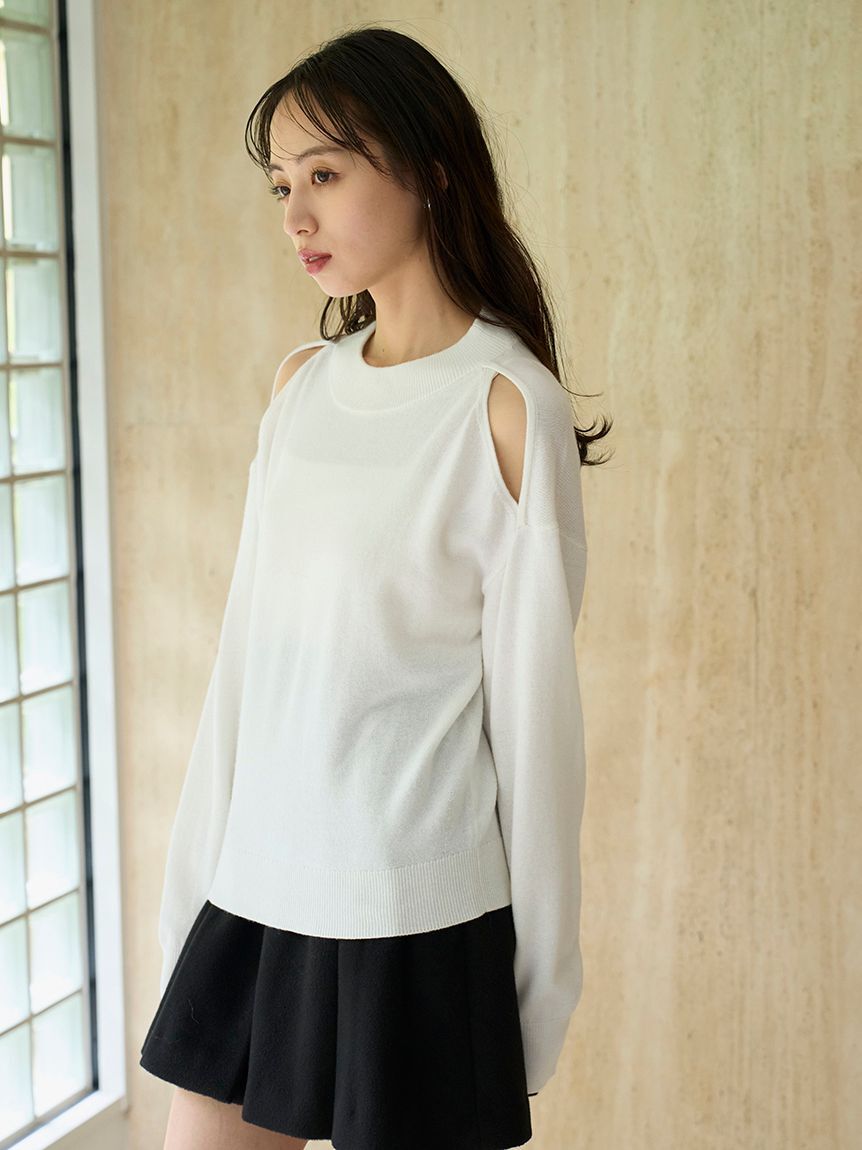 SNIDEL「コールドショルダープルオーバー」|ニット・セーター|