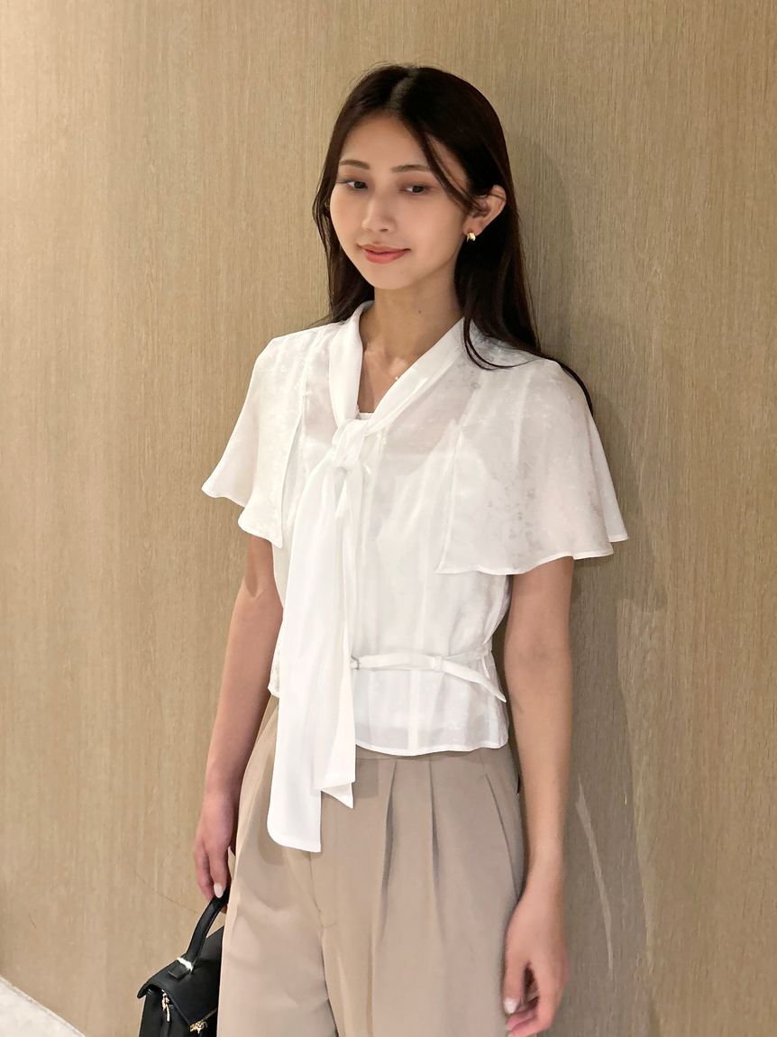 SNIDEL「ボウタイケープブラウス」|シャツ・ブラウス|