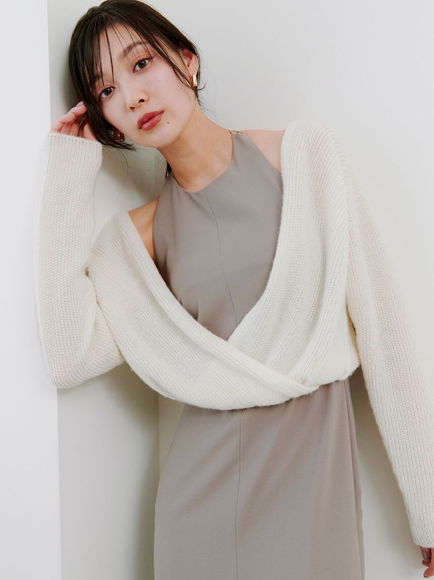 SNIDEL「カシュクールニットセットホルターワンピース」|ワンピース|