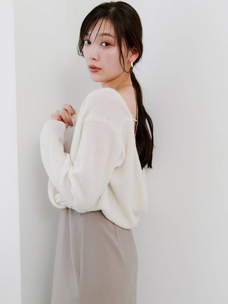 SNIDEL「カシュクールニットセットホルターワンピース」|ワンピース|