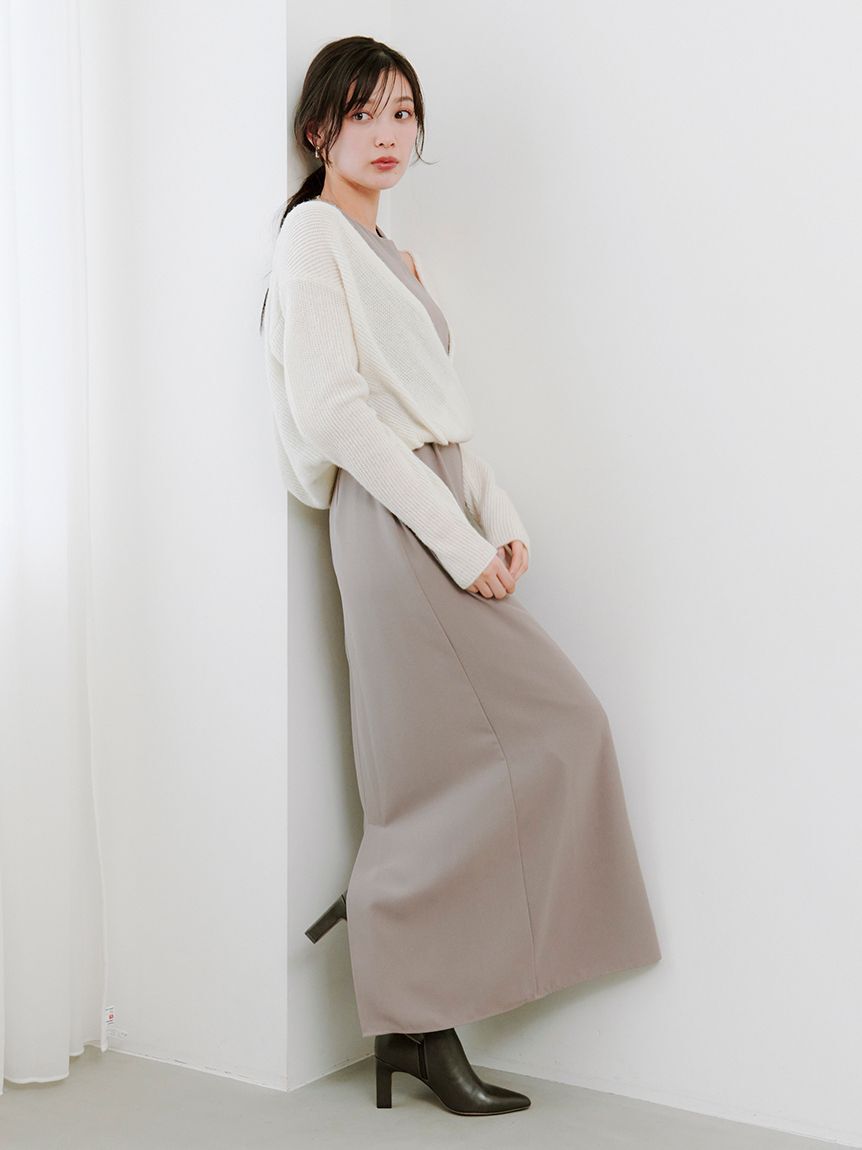 SNIDEL「カシュクールニットセットホルターワンピース」|ワンピース|