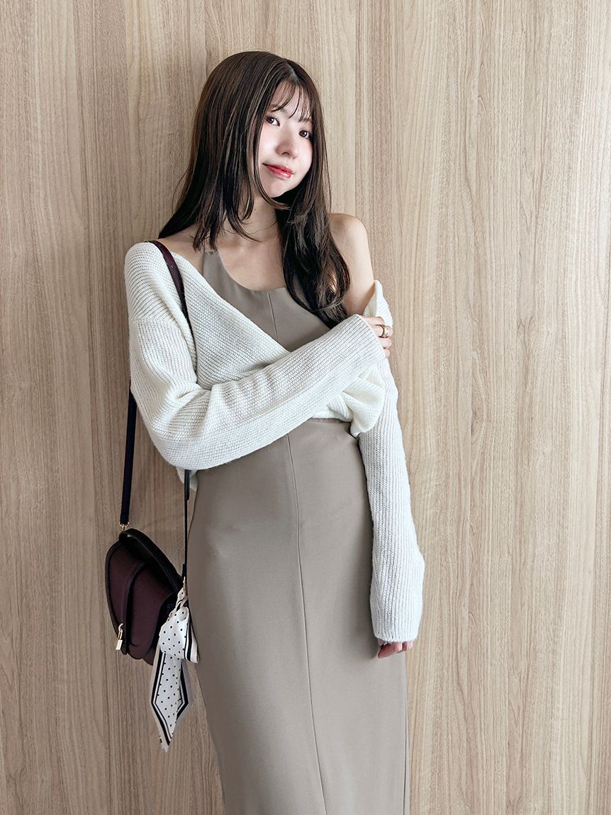 SNIDEL「カシュクールニットセットホルターワンピース」|ワンピース|