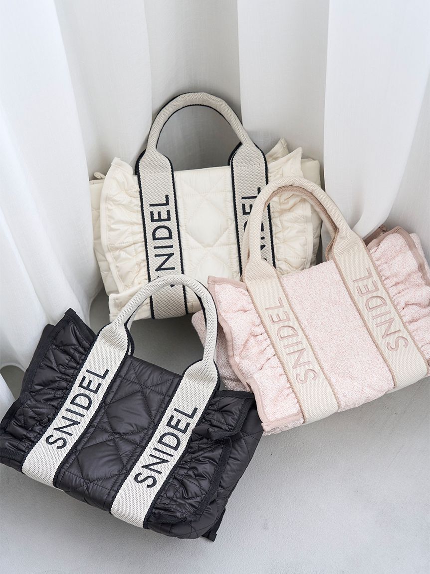 SNIDEL「フリルキルティングロゴバッグ」|ハンドバッグ|