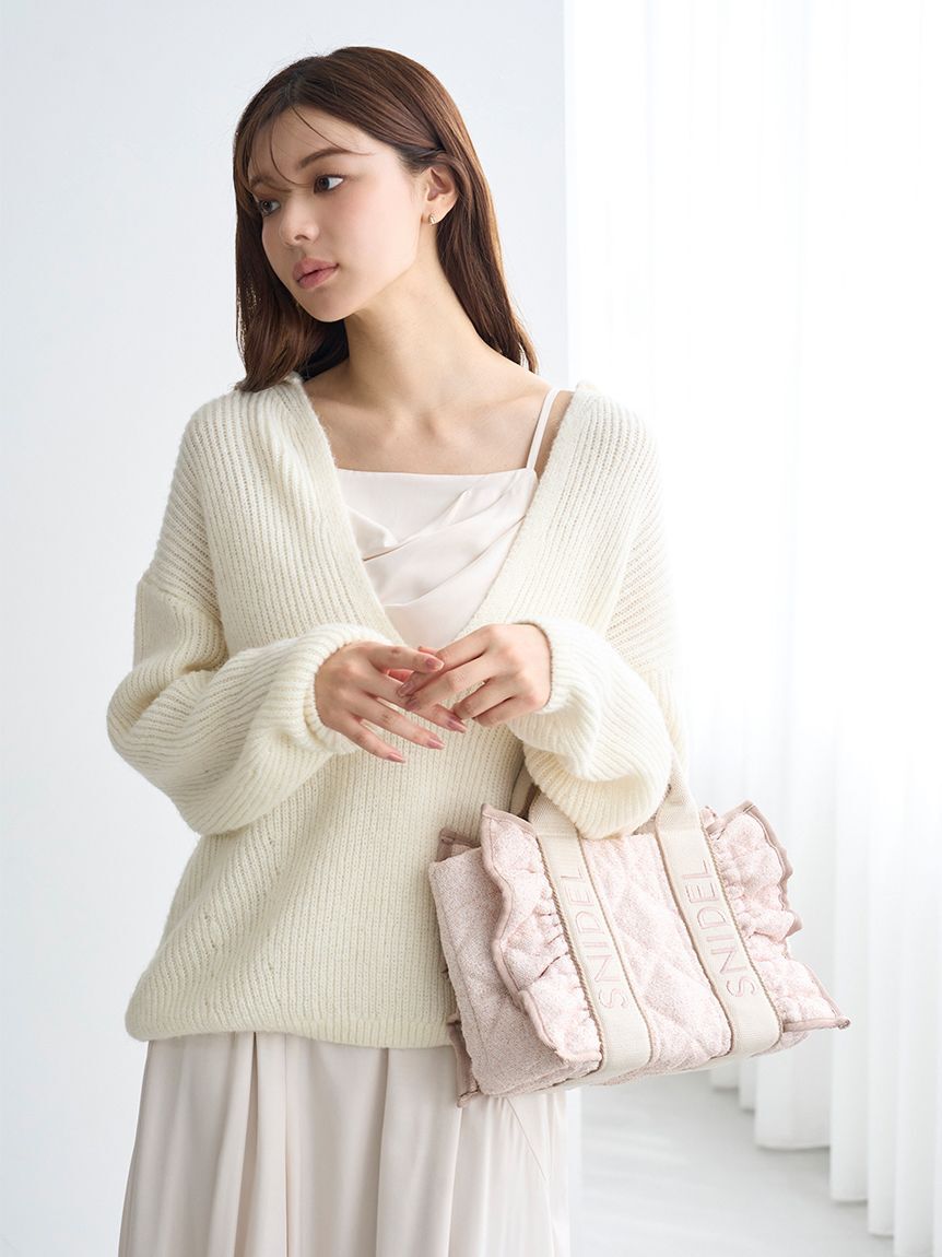 SNIDEL「フリルキルティングロゴバッグ」|ハンドバッグ|