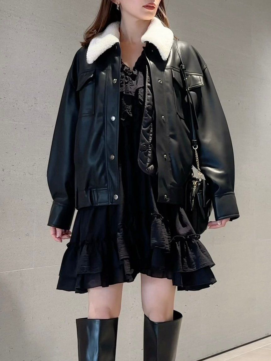 SNIDEL「ライナーブルゾン」|ブルゾン・スタジャン|BLK