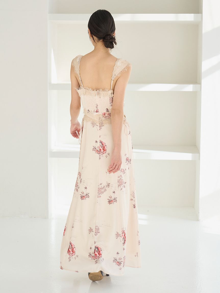 SNIDEL「レーストリムプリントキャミワンピース」|ワンピース|