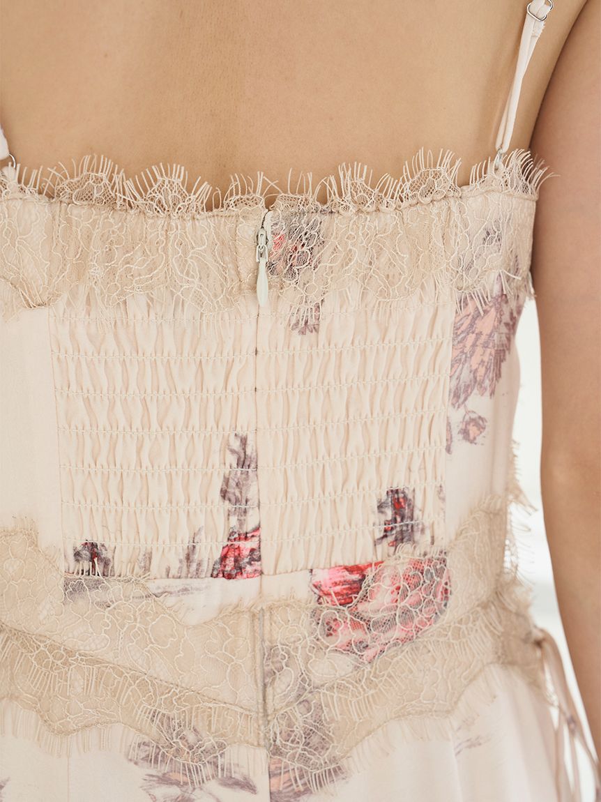 SNIDEL「レーストリムプリントキャミワンピース」|ワンピース|