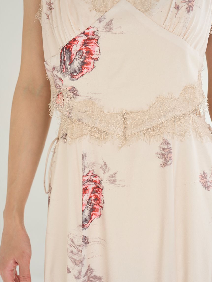 SNIDEL「レーストリムプリントキャミワンピース」|ワンピース|