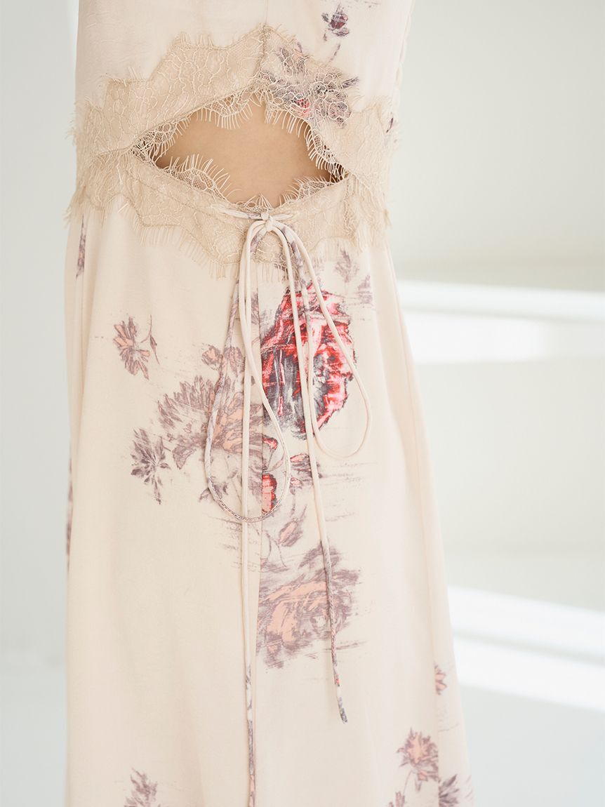 SNIDEL「レーストリムプリントキャミワンピース」|ワンピース|