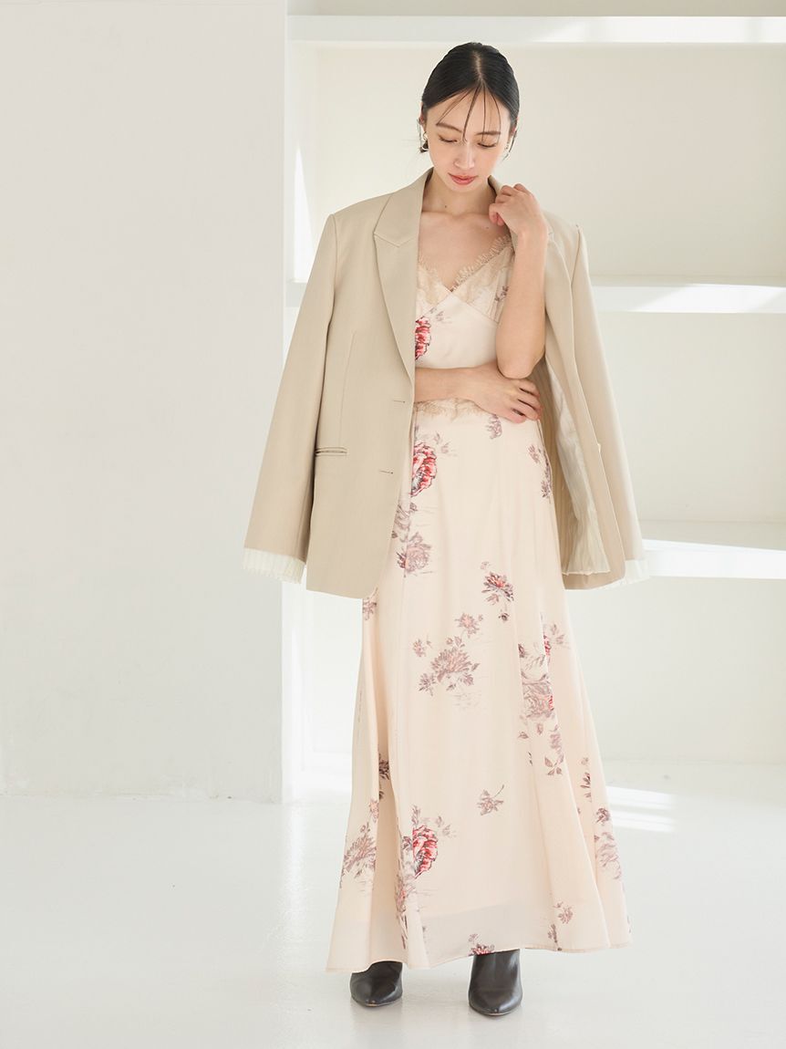 SNIDEL「レーストリムプリントキャミワンピース」|ワンピース|