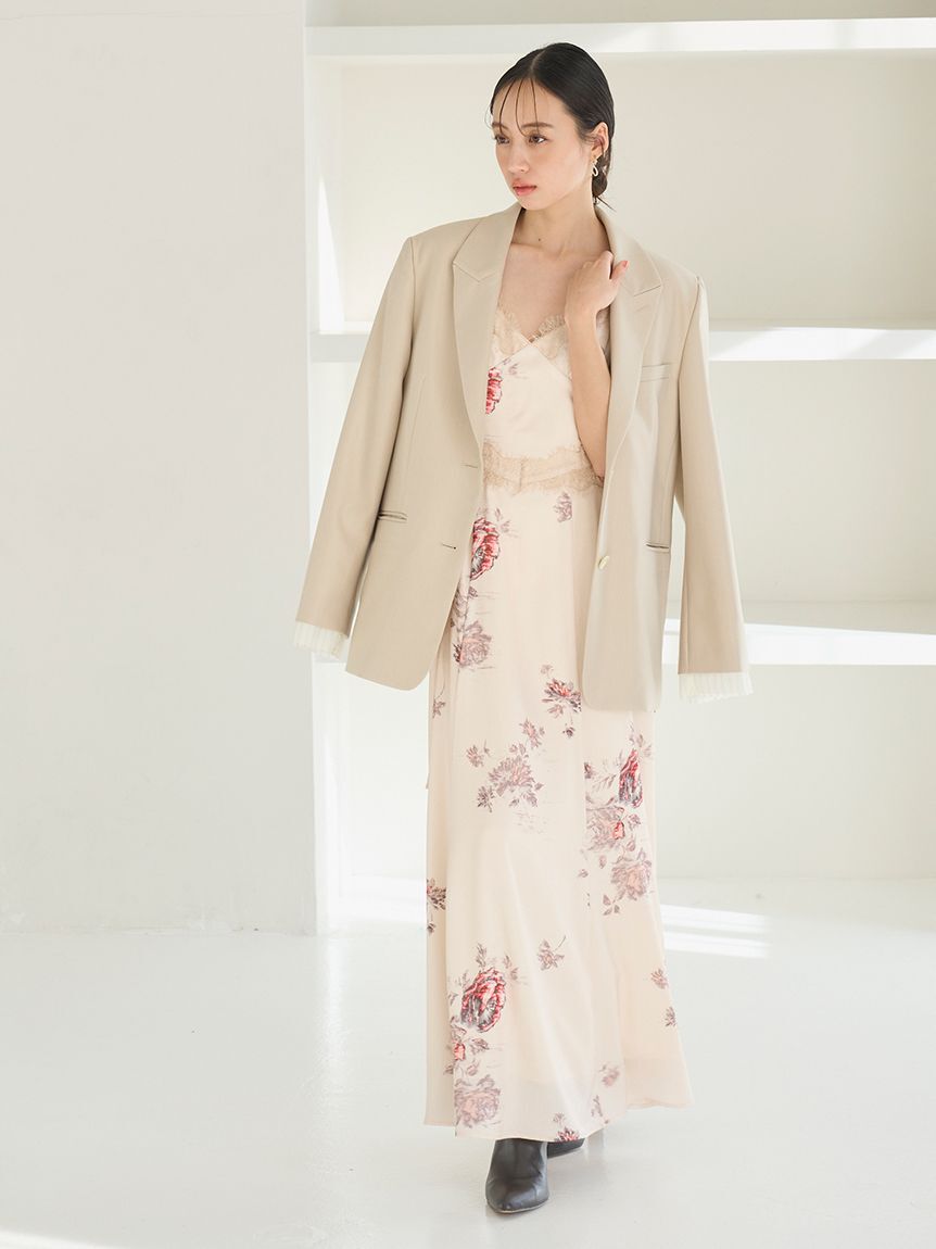 SNIDEL「レーストリムプリントキャミワンピース」|ワンピース|