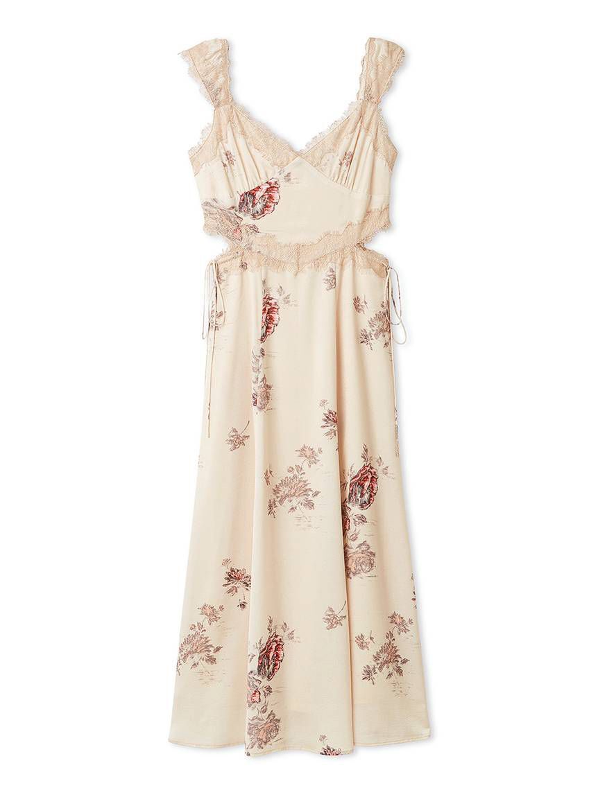 SNIDEL「レーストリムプリントキャミワンピース」|ワンピース|