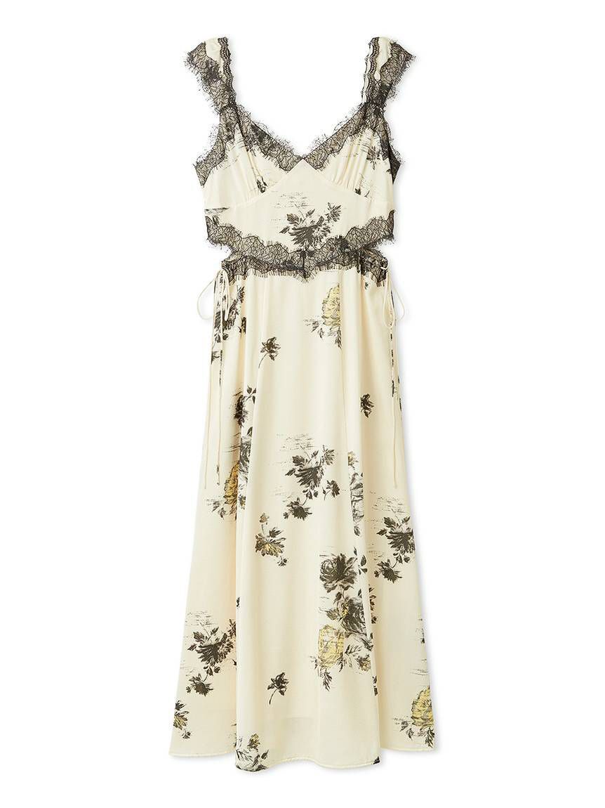 SNIDEL「レーストリムプリントキャミワンピース」|ワンピース|