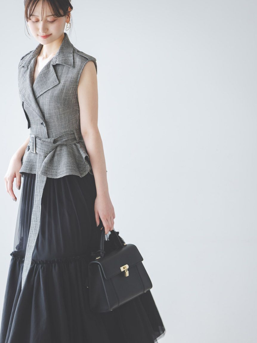 SNIDEL「トレンチチュールセットドレス」|ドレス|