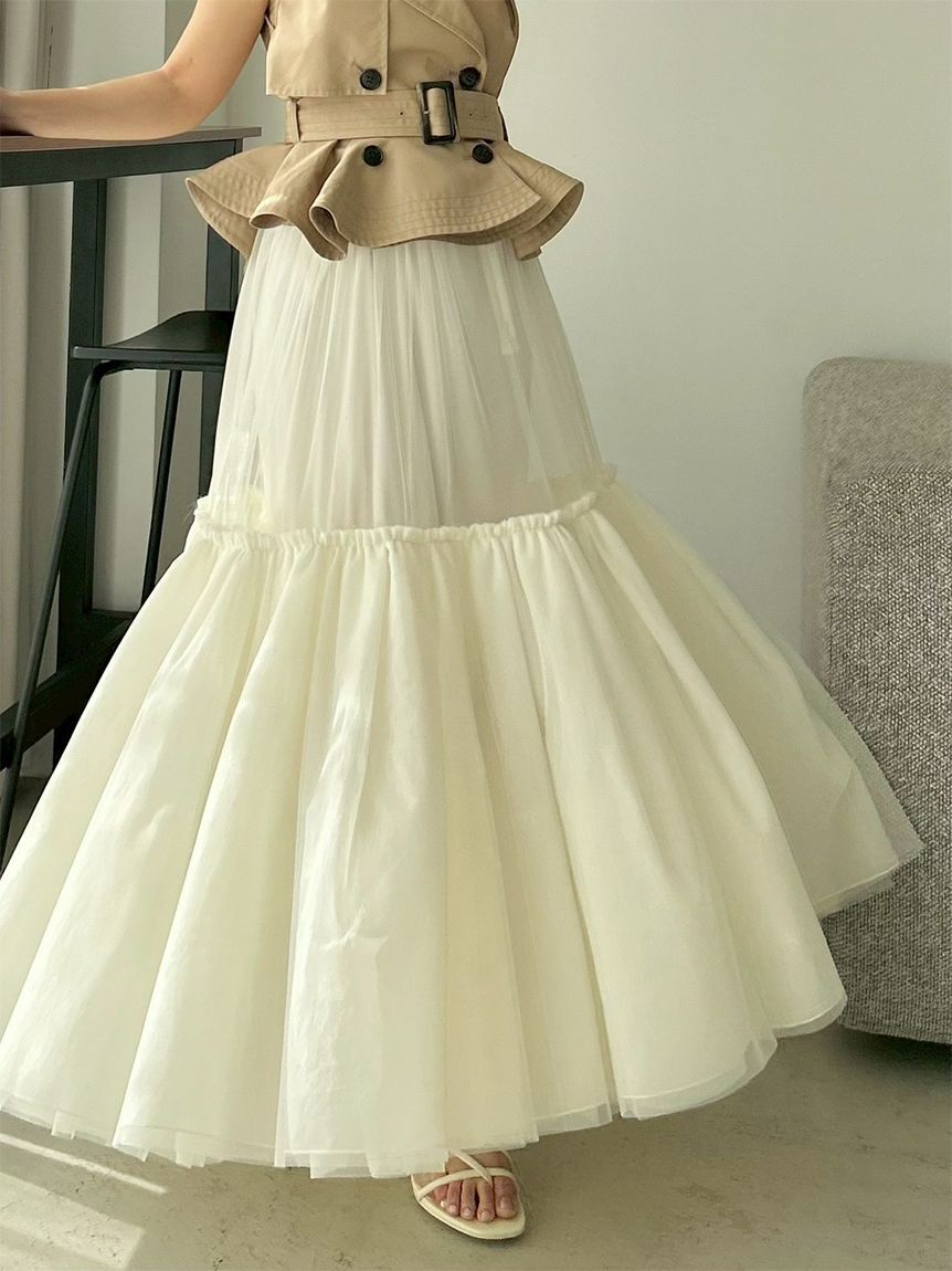 SNIDEL「トレンチチュールセットドレス」|ドレス|