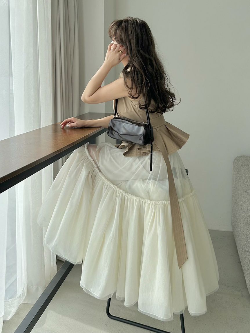 SNIDEL「トレンチチュールセットドレス」|ドレス|