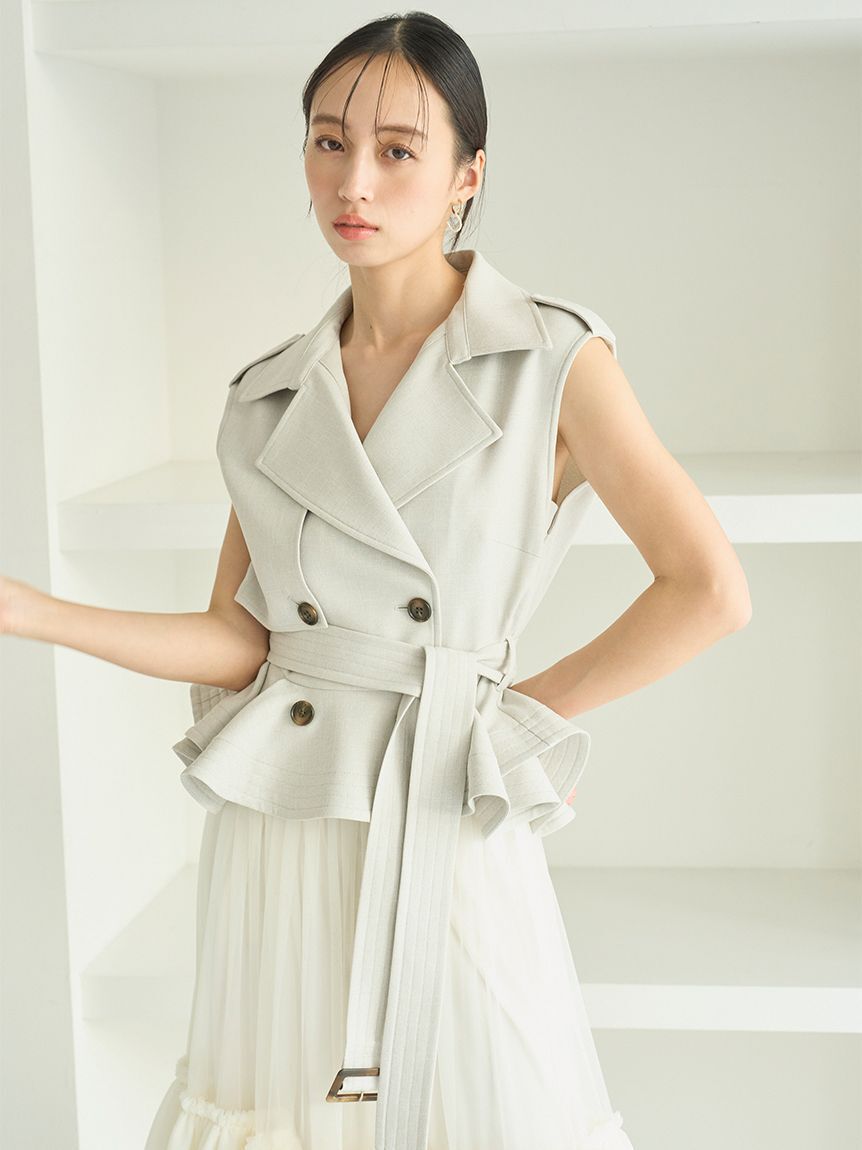 SNIDEL「トレンチチュールセットドレス」|ドレス|