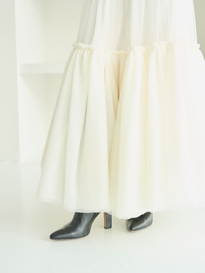 SNIDEL「トレンチチュールセットドレス」|ドレス|