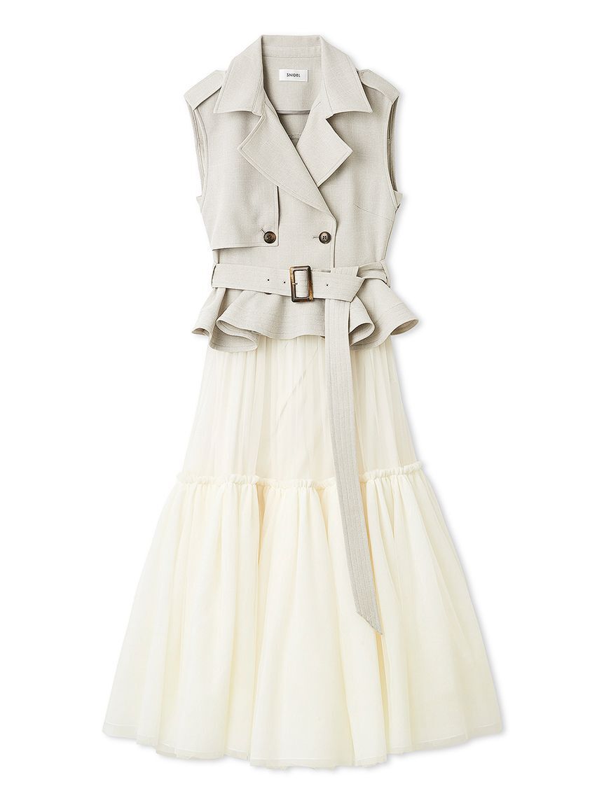 SNIDEL「トレンチチュールセットドレス」|ドレス|