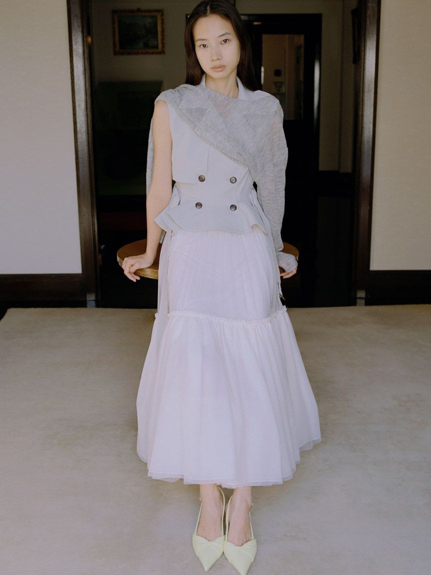 SNIDEL「トレンチチュールセットドレス」|ドレス|