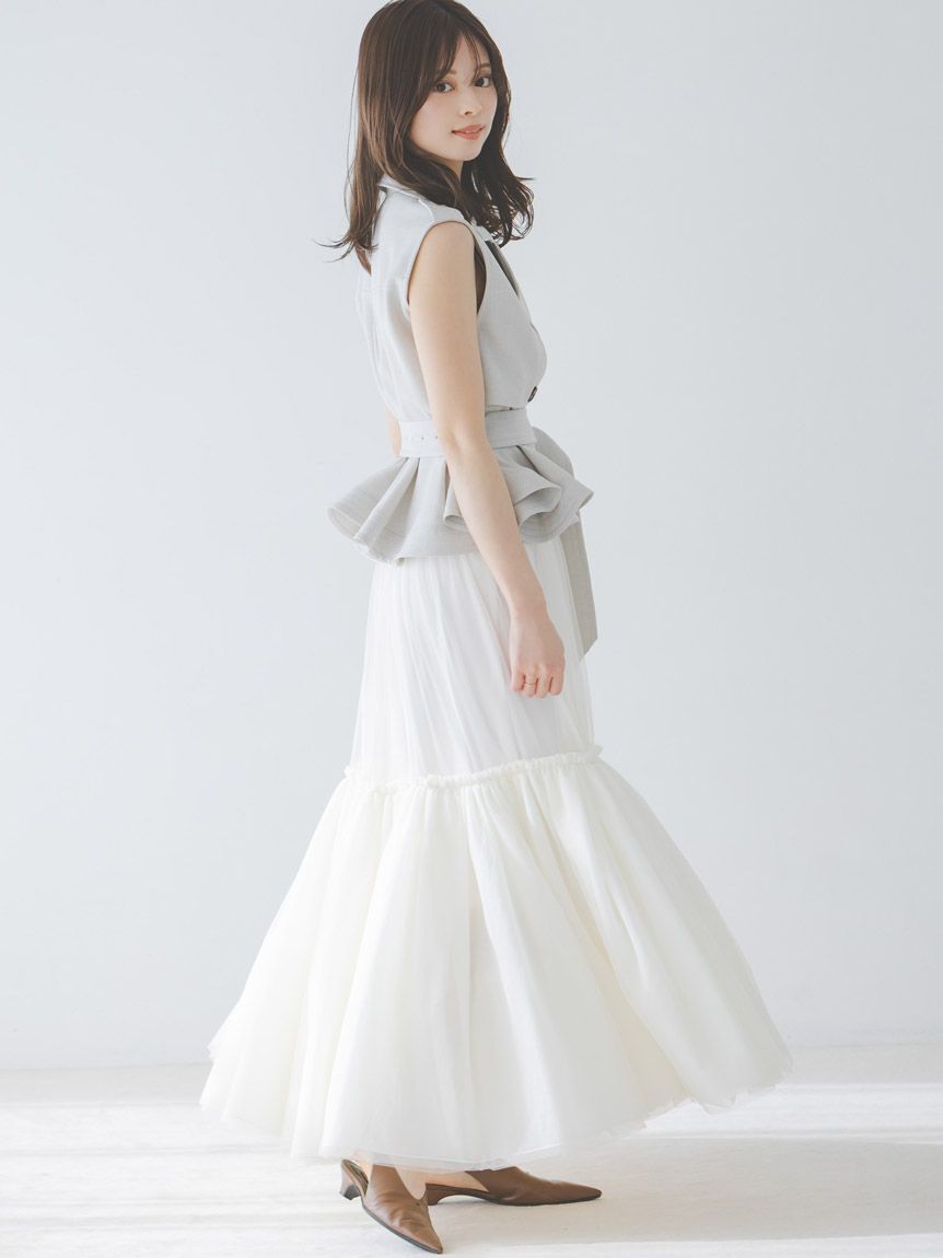 SNIDEL「トレンチチュールセットドレス」|ドレス|