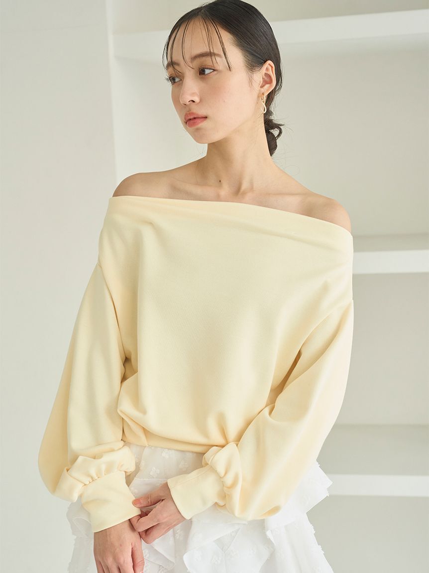 SNIDEL「オフショルタックスエット」|スウェット・ジャージ|YEL