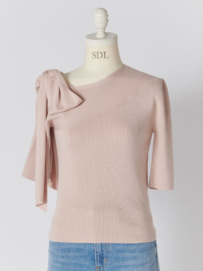 SNIDEL「リボンショルダーニットプルオーバー」|ニット・セーター|