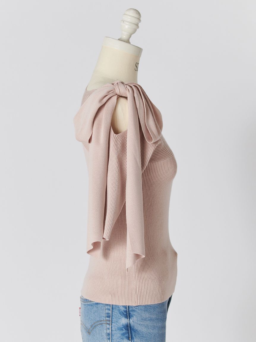 SNIDEL「リボンショルダーニットプルオーバー」|ニット・セーター|