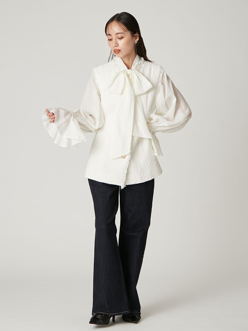 FRAY I.D「2wayシアーボウタイブラウス／ウォッシャブル」|シャツ・ブラウス|