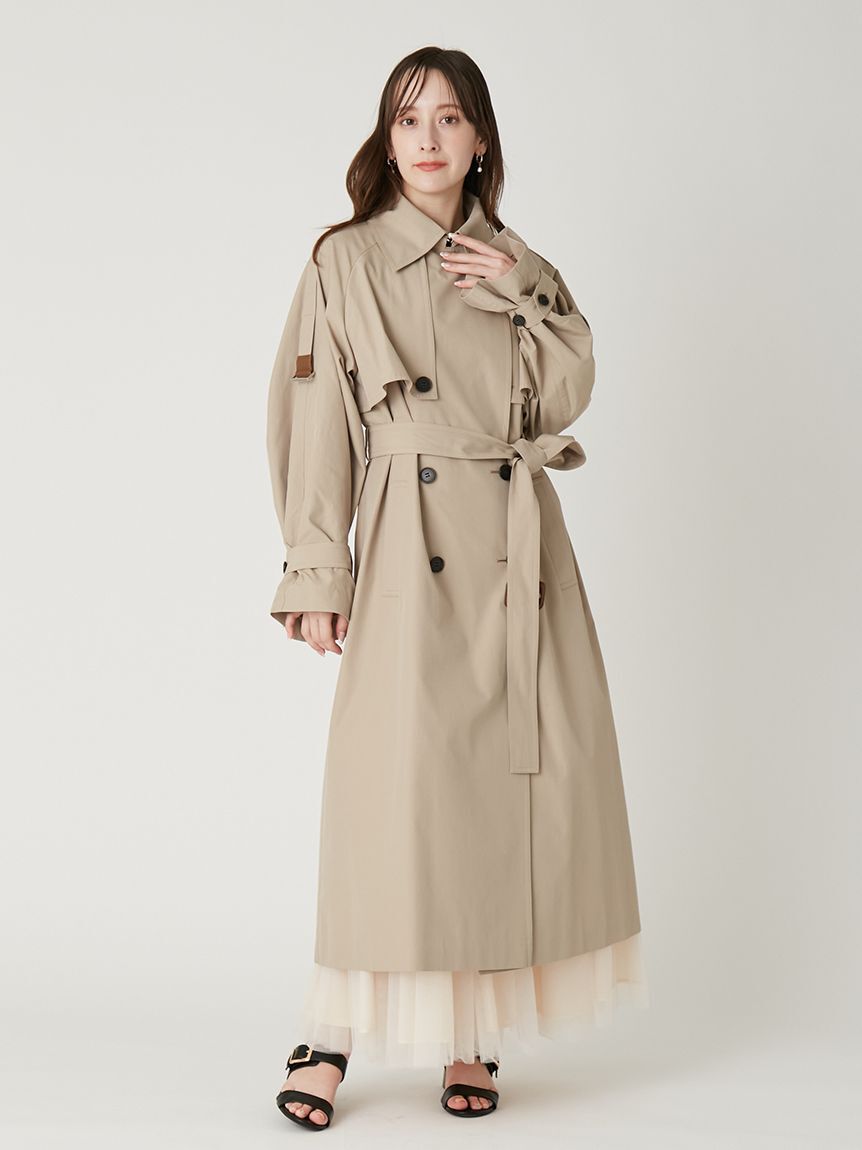 FRAY I.D「シャンブレーツイルロングトレンチコート／撥水」|トレンチコート|