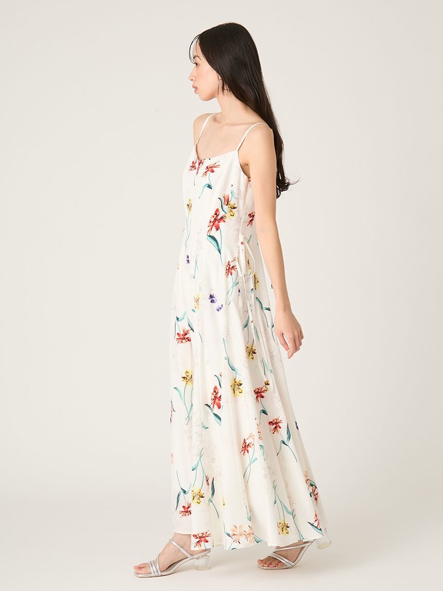 FRAY I.D「【00サイズあり】ボタニカルアシメパターンキャミワンピース」|ワンピース|