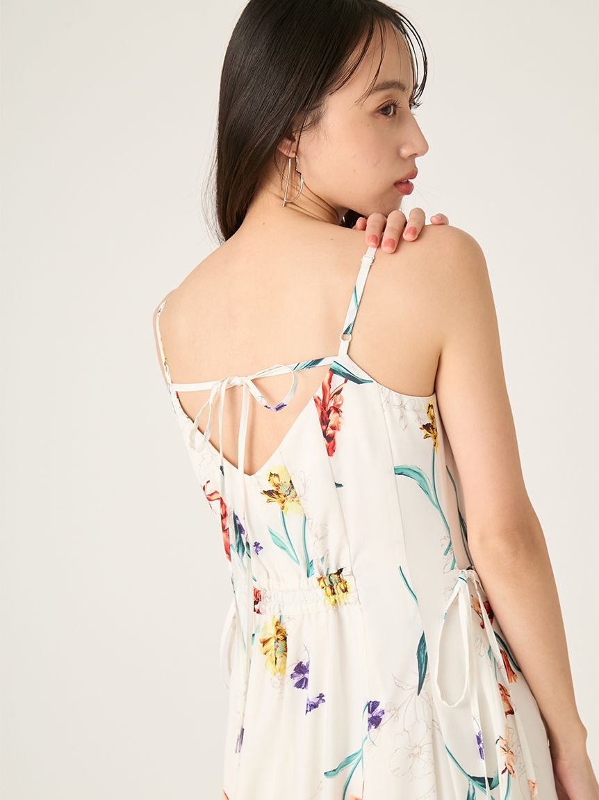 FRAY I.D「【00サイズあり】ボタニカルアシメパターンキャミワンピース」|ワンピース|
