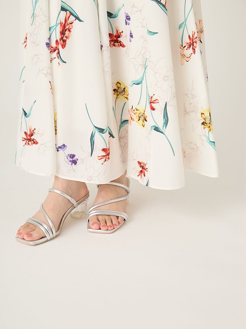 FRAY I.D「【00サイズあり】ボタニカルアシメパターンキャミワンピース」|ワンピース|