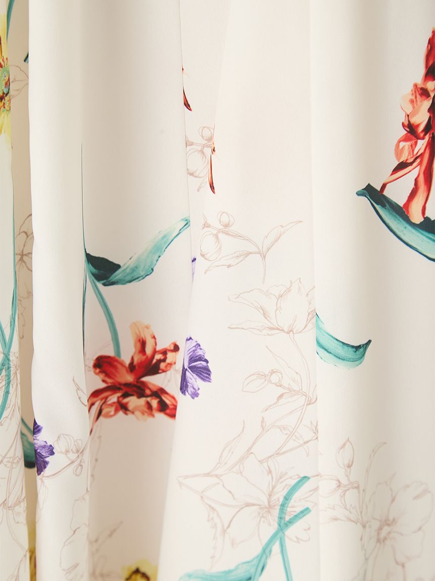 FRAY I.D「【00サイズあり】ボタニカルアシメパターンキャミワンピース」|ワンピース|