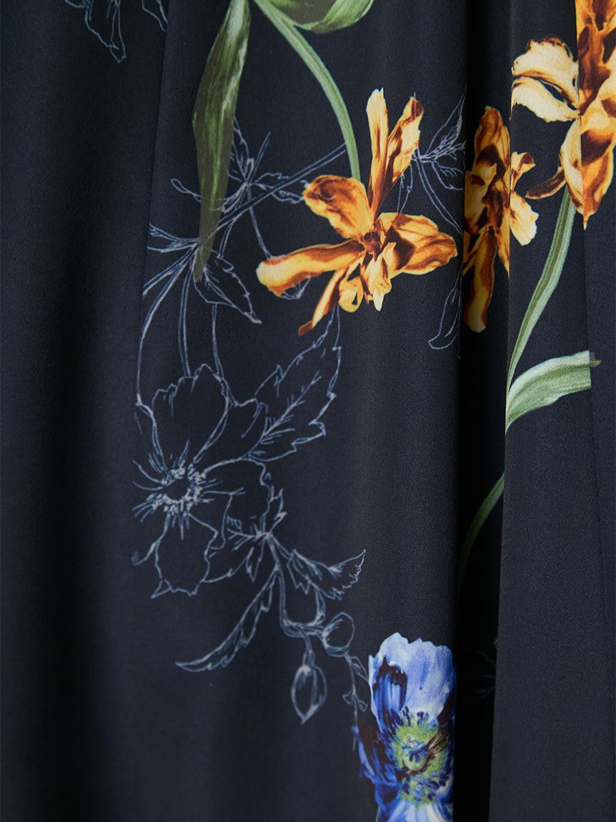 FRAY I.D「【00サイズあり】ボタニカルアシメパターンキャミワンピース」|ワンピース|