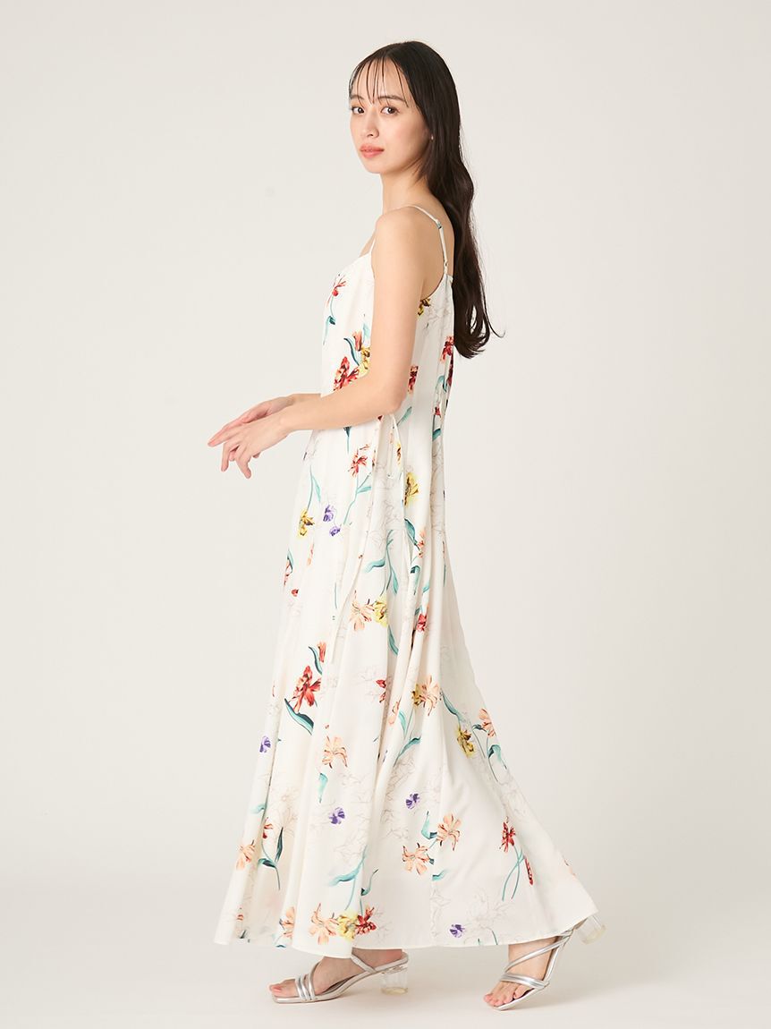 FRAY I.D「【00サイズあり】ボタニカルアシメパターンキャミワンピース」|ワンピース|