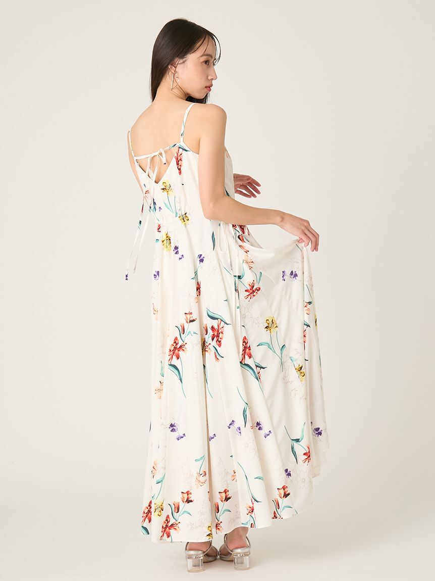 FRAY I.D「【00サイズあり】ボタニカルアシメパターンキャミワンピース」|ワンピース|