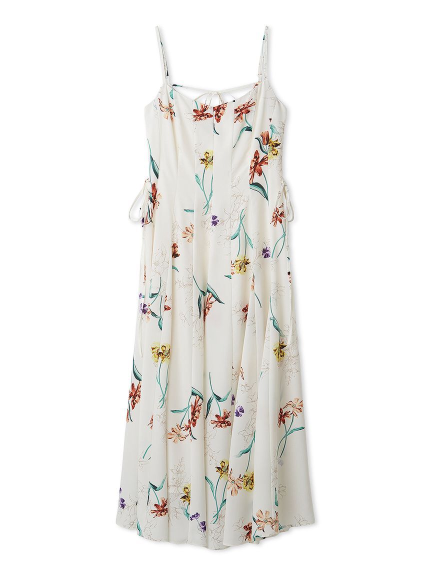 FRAY I.D「【00サイズあり】ボタニカルアシメパターンキャミワンピース」|ワンピース|