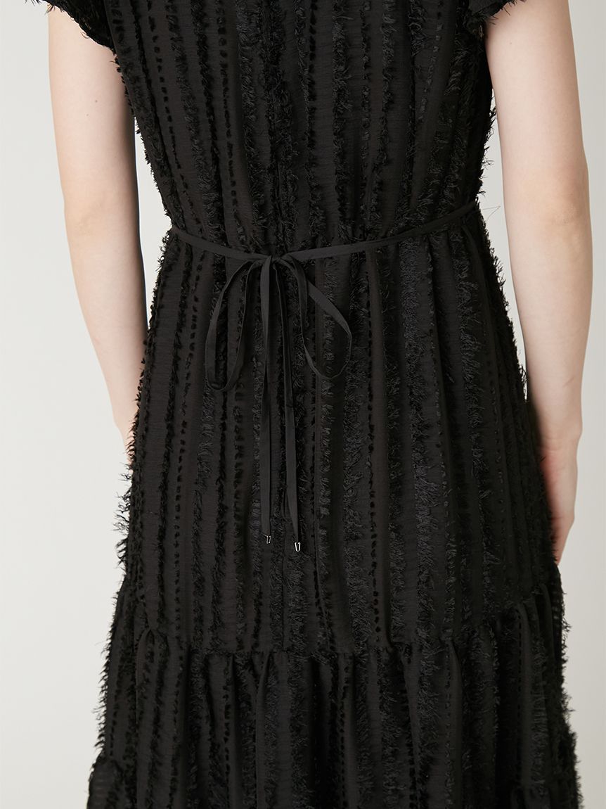 FRAY I.D「【00サイズあり】フリンジジャカードティアードワンピース」|ワンピース|