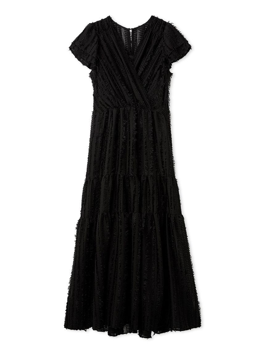 FRAY I.D「【00サイズあり】フリンジジャカードティアードワンピース」|ワンピース|