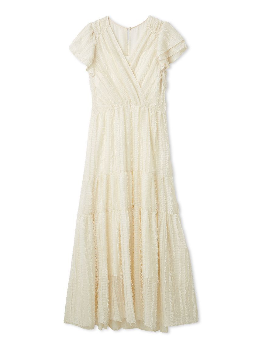 FRAY I.D「【00サイズあり】フリンジジャカードティアードワンピース」|ワンピース|