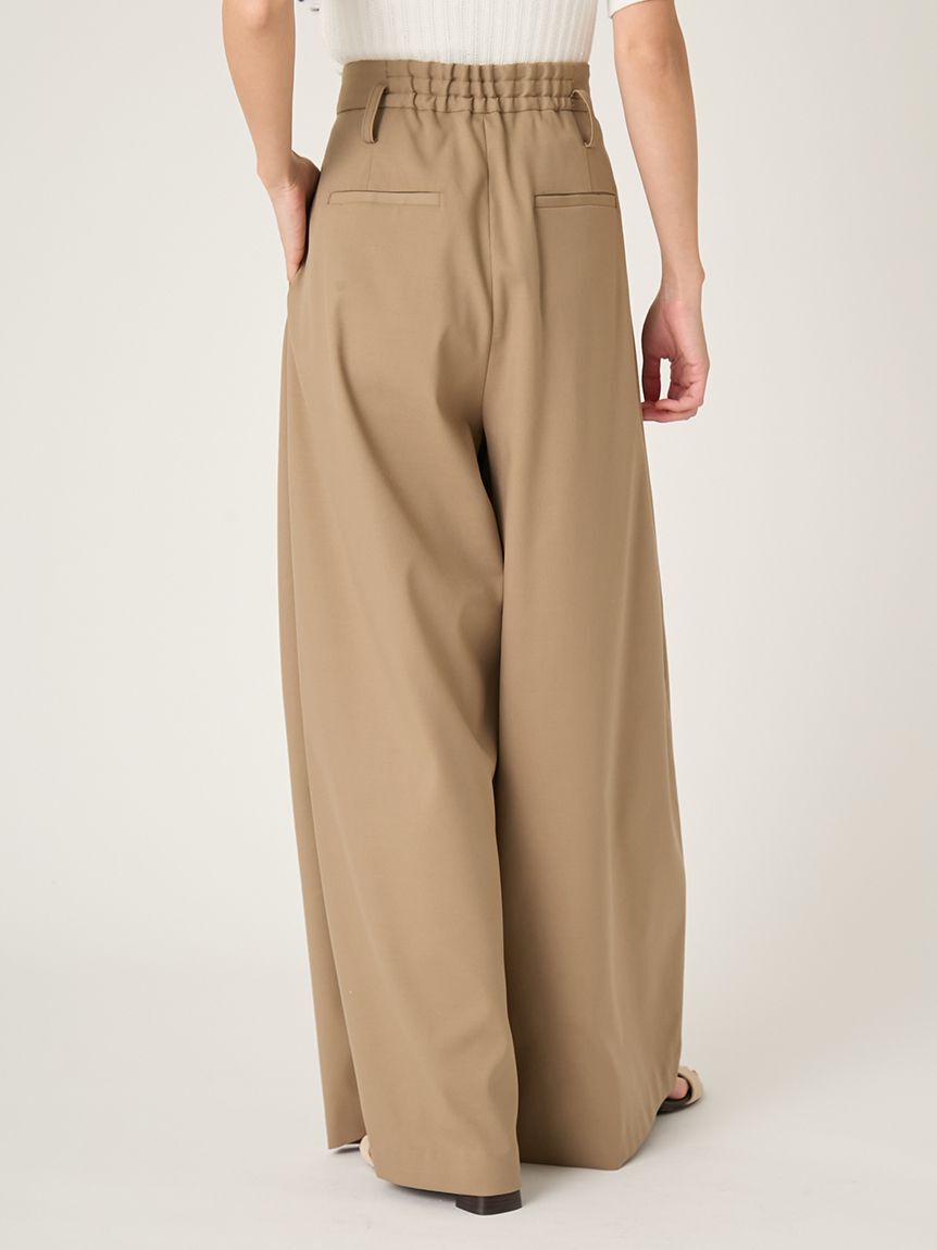 FRAY I.D「デザインタックワイドバギースラックス／ウォッシャブル」|チノ|