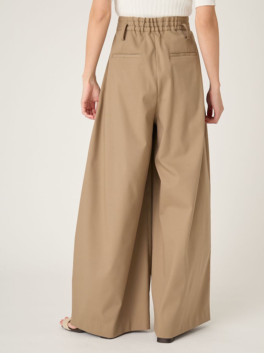 FRAY I.D「デザインタックワイドバギースラックス／ウォッシャブル」|チノ|