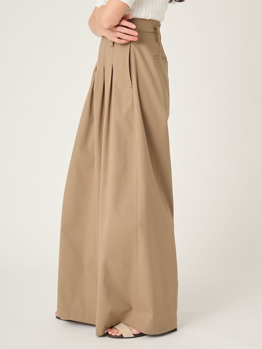 FRAY I.D「デザインタックワイドバギースラックス／ウォッシャブル」|チノ|