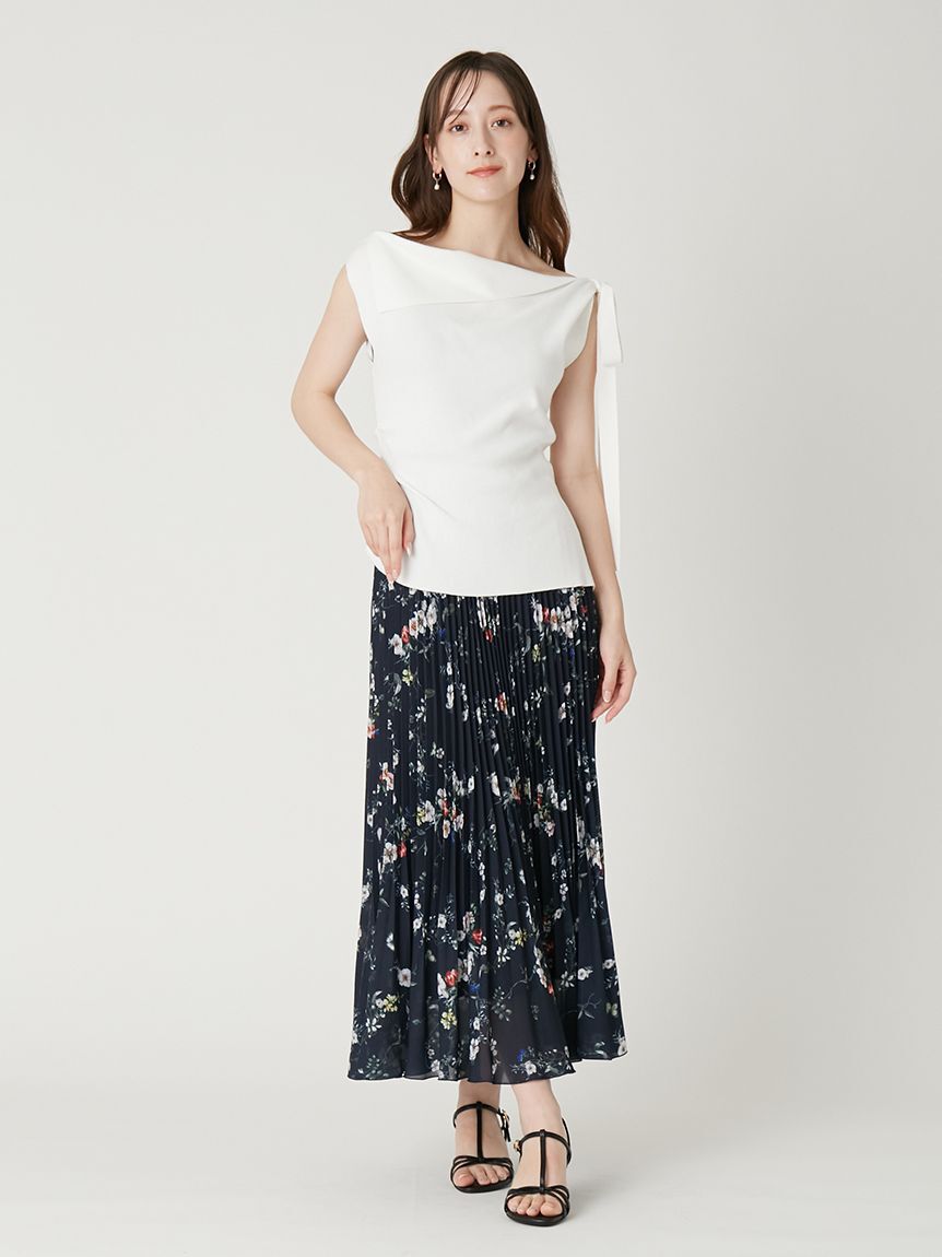 FRAY I.D「フラワープリントプリーツスカート」|スカート|